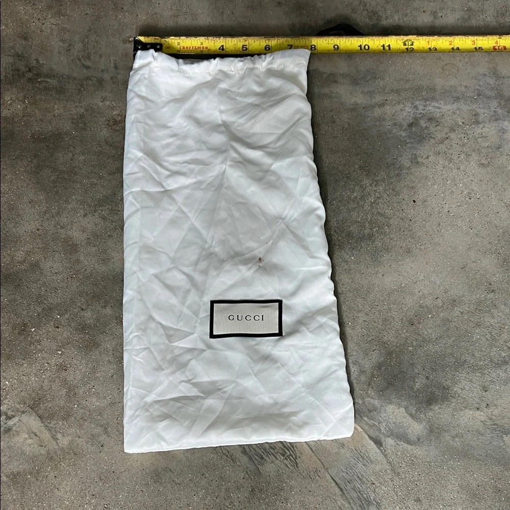 Authentic Gucci White Drawstring Dust Sack with Black Logo